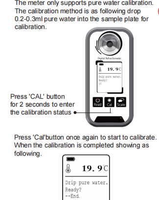 Portable Brix Digital Refractometer Calibraton